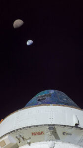 Orion view of Earth and Moon